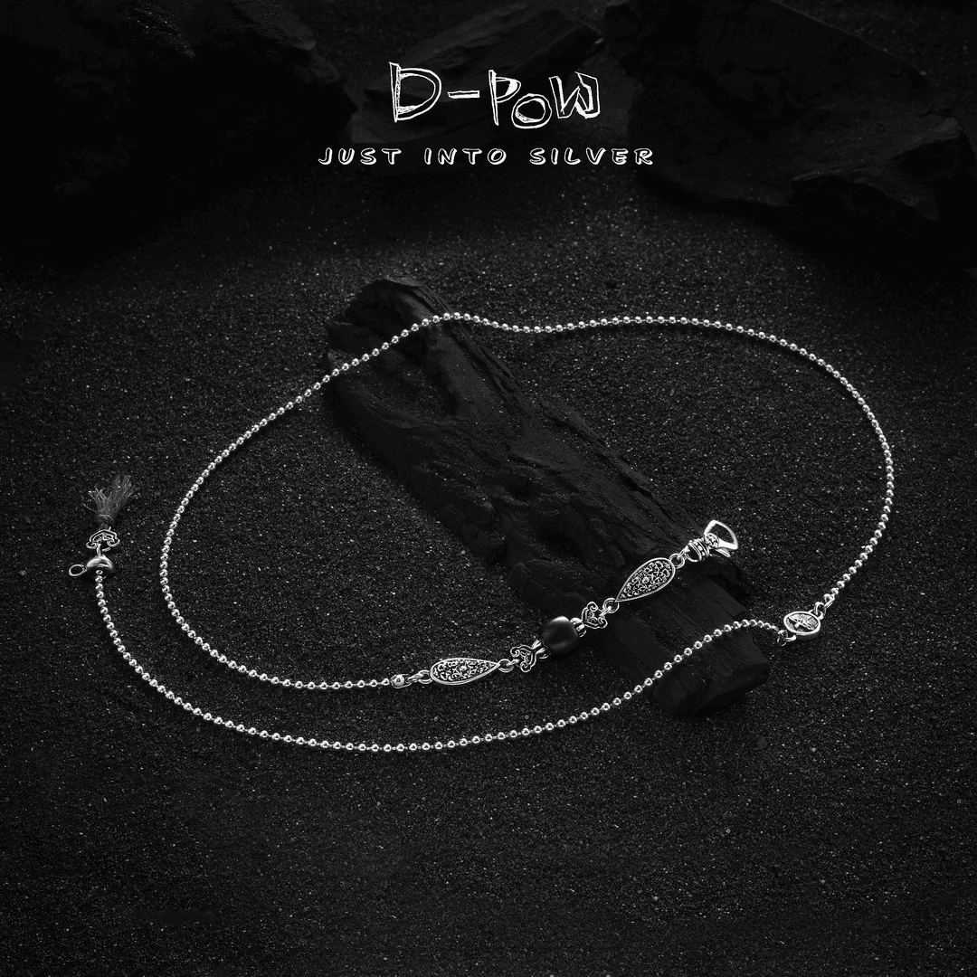 灯小炮 坠链均925银木质 鸢尾帝国香云木流苏百搭项链（60cm）7170