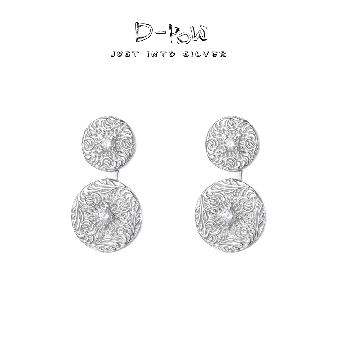 灯小炮 925银合成锆石耳饰 耳坠（8205）气质轻奢小众简约彩色法式