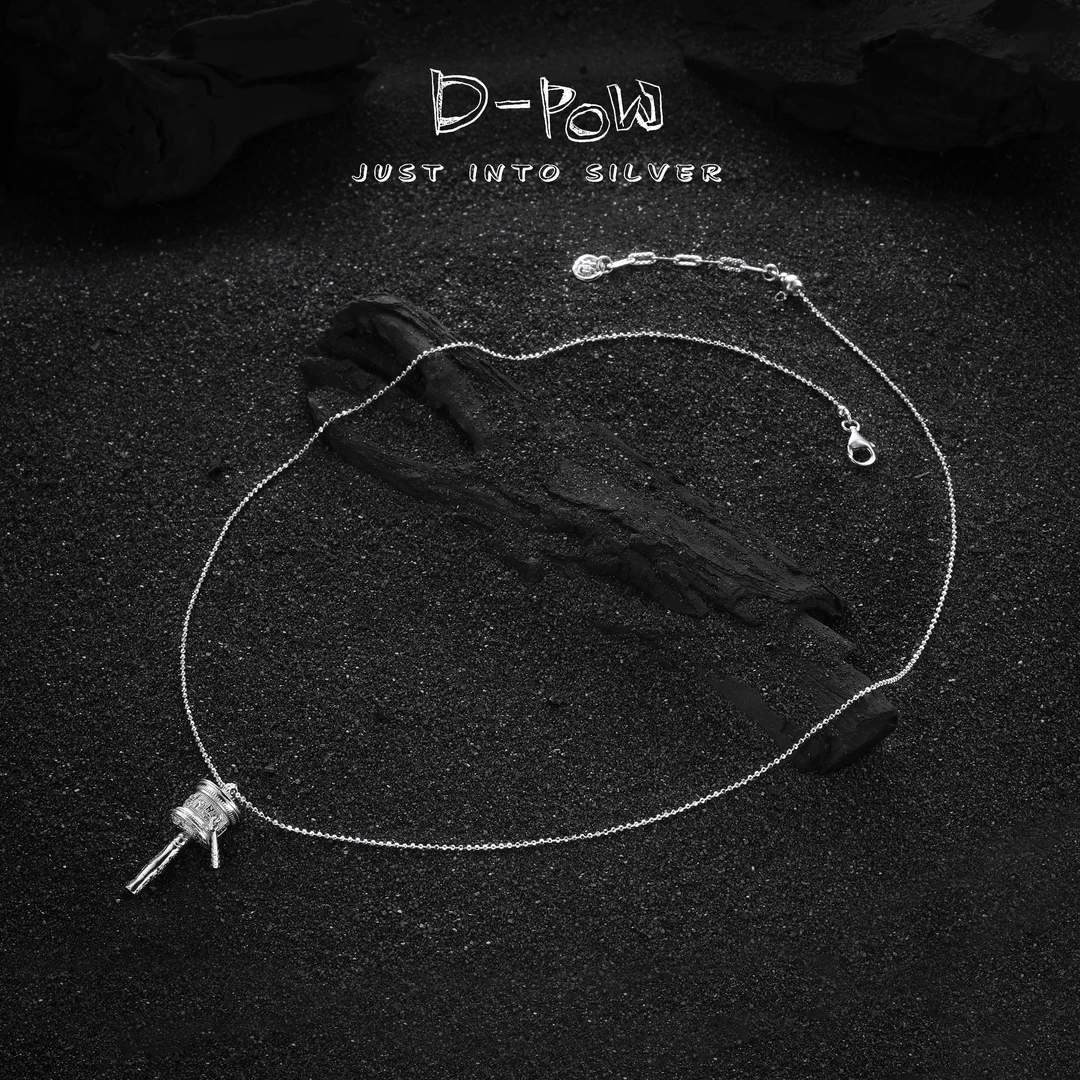 灯小炮 坠链均925银 转经筒项链（50cm）（7996）气质轻奢时尚百搭