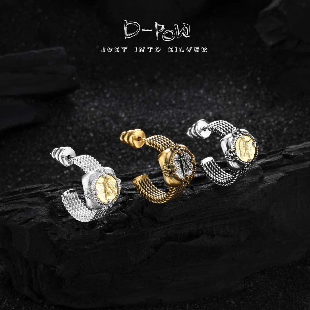 灯小炮 925银耳饰 万物生古币耳环（7933） 设计轻奢