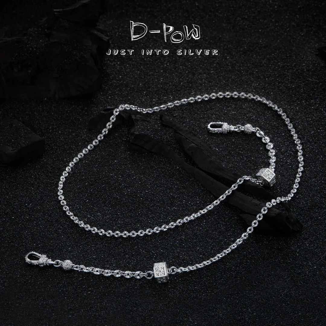 灯小炮 坠链均925银 唐多括维烟花多戴项链（55cm）（6254）气质轻奢