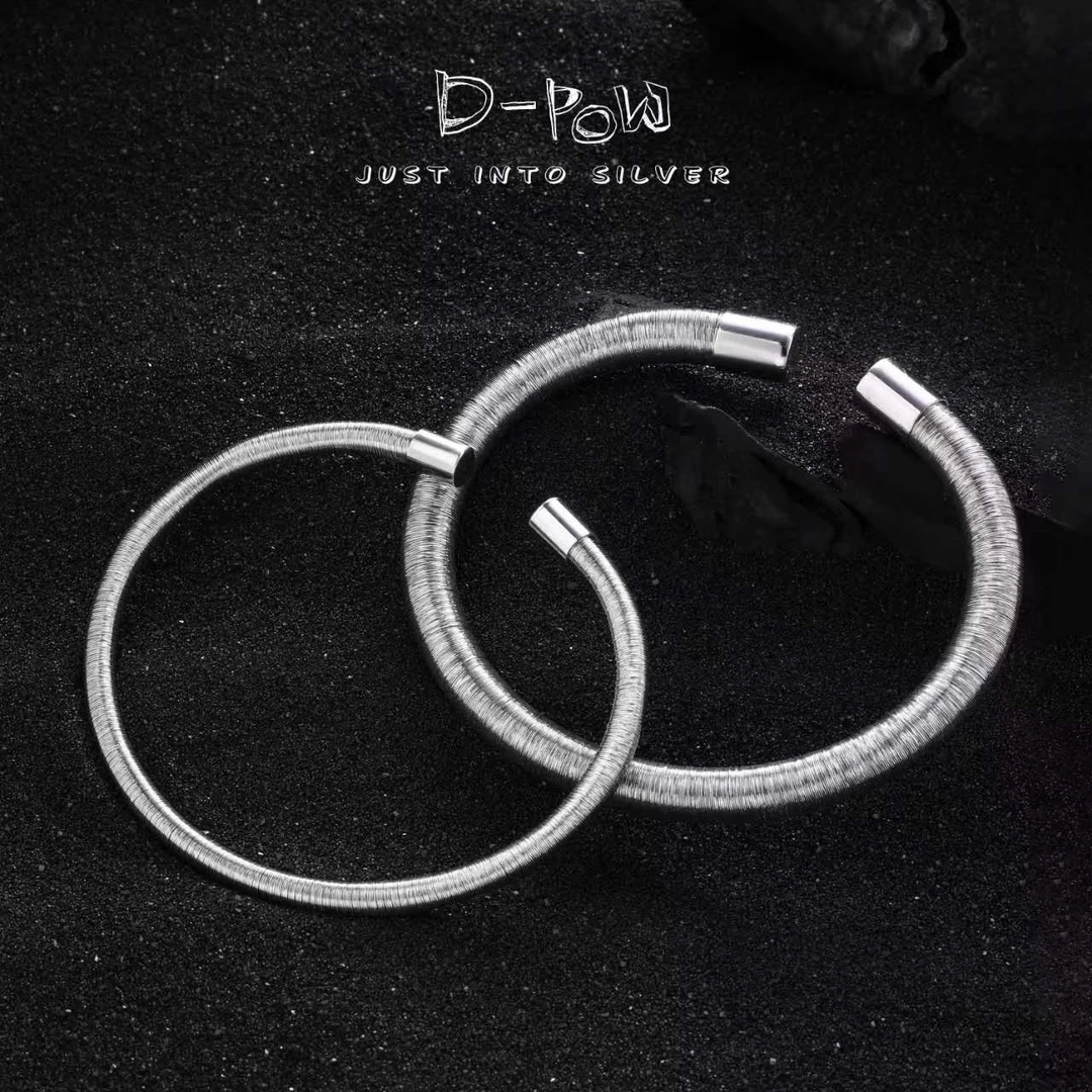 灯小炮 925银手镯 德产纯手工拉丝手镯（4171）手工德国生产设计