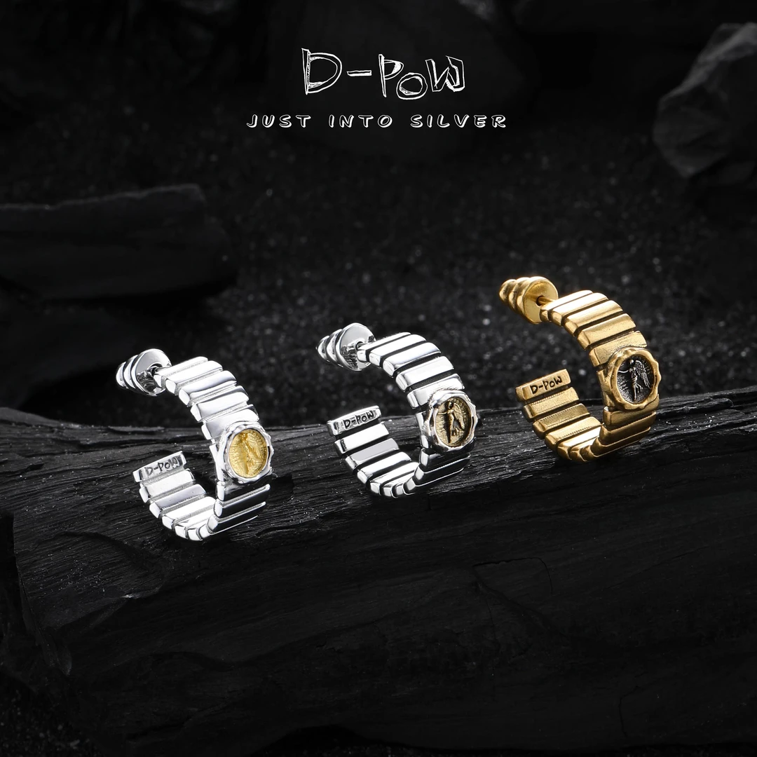 灯小炮 925银耳饰 万物生古币可弹高定实心耳环（7929）气质轻奢