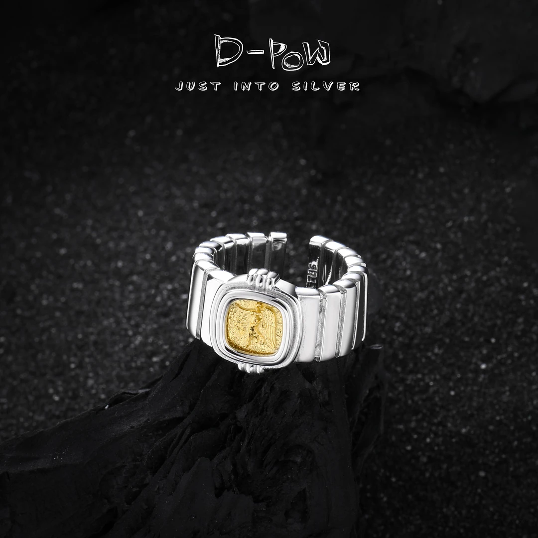 灯小炮 925银戒指 万物生古币可弹高定实心戒指（8011）气质轻奢