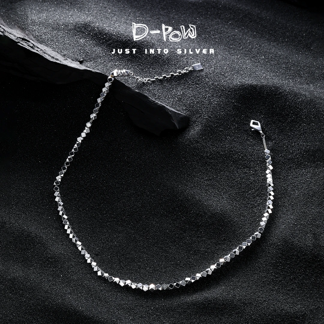 灯小炮 925银手链 多棱重工高级质感手链&项链（46.5cm）（1111）