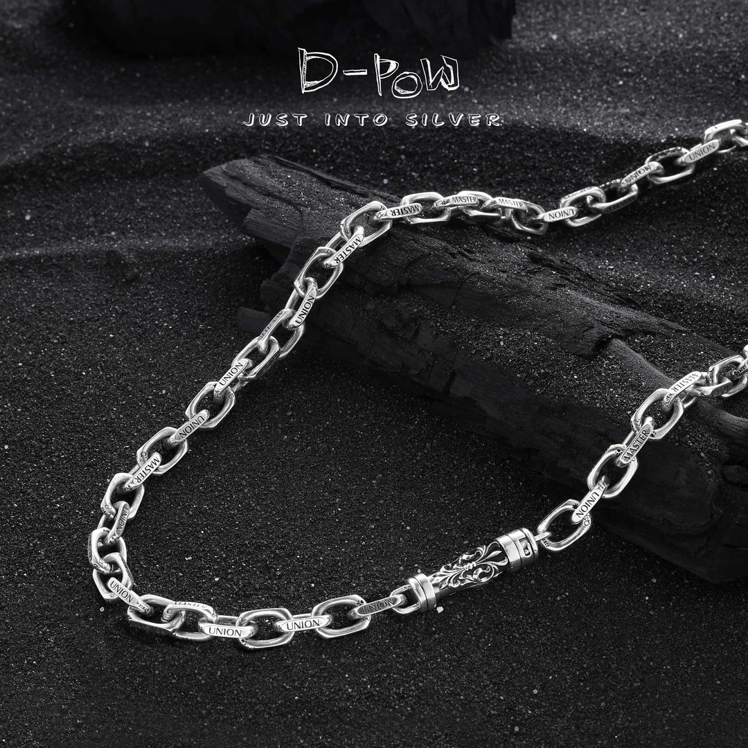 灯小炮 坠链均925银 克罗权杖涂鸦扣项链（1662）轻奢时尚复古百搭