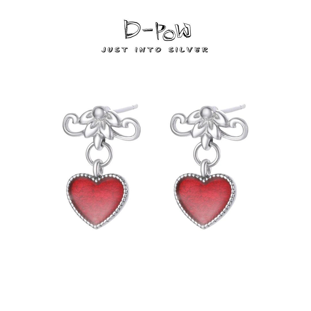 灯小炮 925银耳饰 【红温】耳坠（8201）气质轻奢小众简约彩色法式