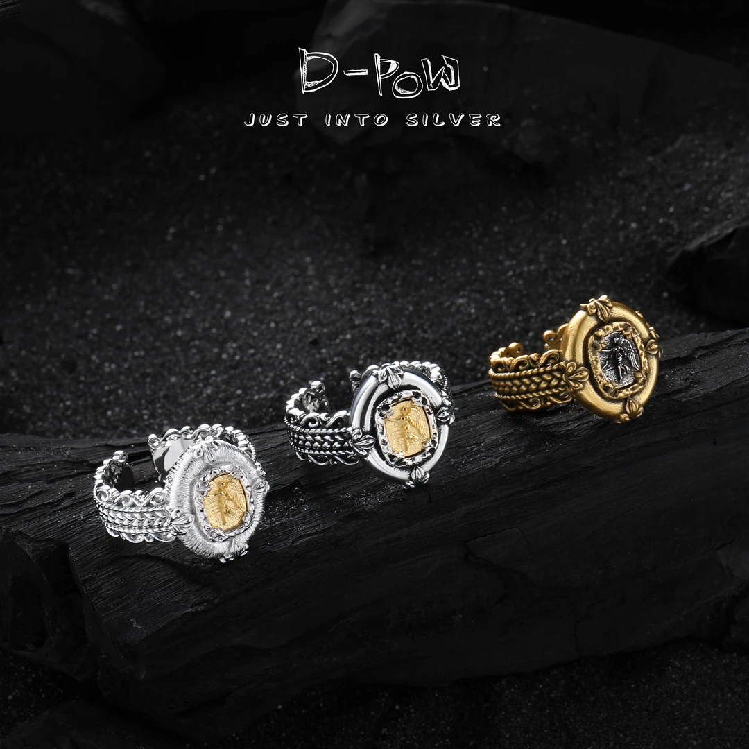 灯小炮 925银戒指 【Queen’s】女王的蕾丝勋章古币戒指（7986）气质