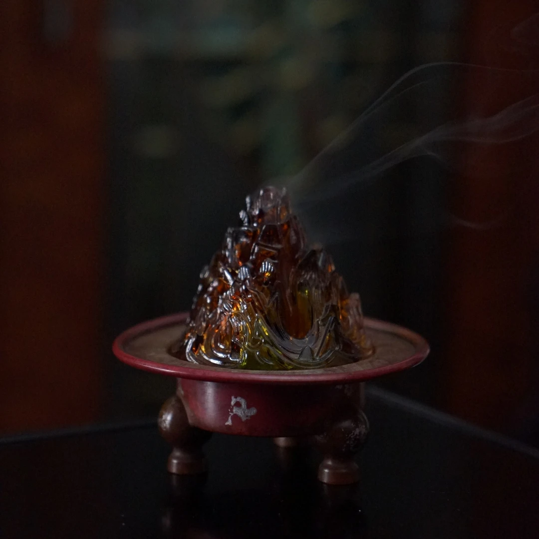 無間堂 | 博山炉 琉璃+紫铜材质 高10*宽11CM手作美器高端日本