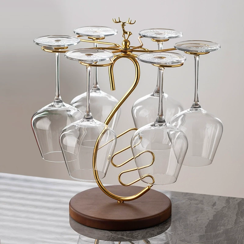 倒挂红酒杯架葡萄酒杯简约酒柜红酒架高脚杯架轻奢家用创意欧式