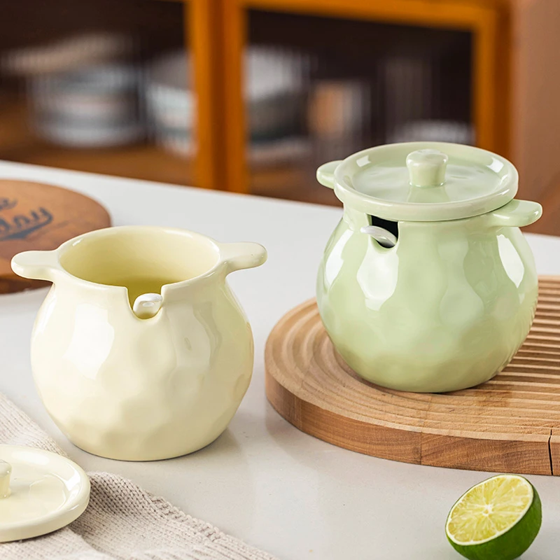 陶瓷猪油罐红油罐辣椒油储油专用罐子家用耐高温带盖厨房调味罐子