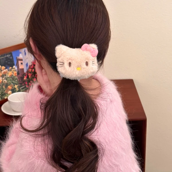 秋新款hellokitty可爱气质秋冬毛绒毛毛大肠发圈绑头发扎丸子头绳