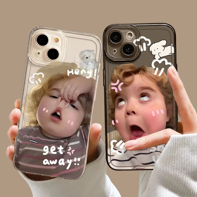 搞怪欧美小孩苹果15手机壳iPhone14promax全包13透明11软壳xs潮11