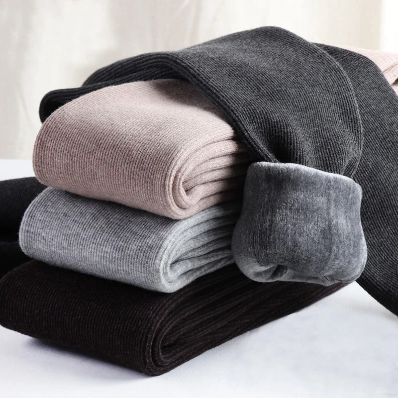 打底裤袜女加绒加厚外穿中高腰显瘦女士春秋冬薄款螺纹踩脚连裤袜