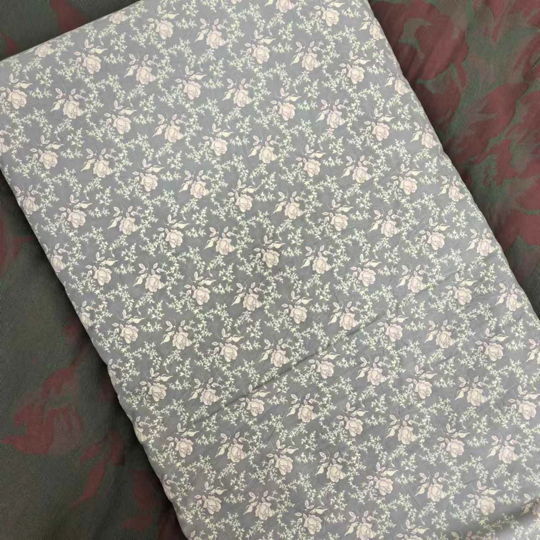 被套 灰色夜来香--200*230水洗棉双面碎花大被套