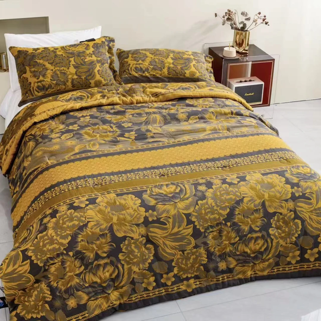 黑金锦绣年华--150*200纯棉双层纱大豆蛋白被子