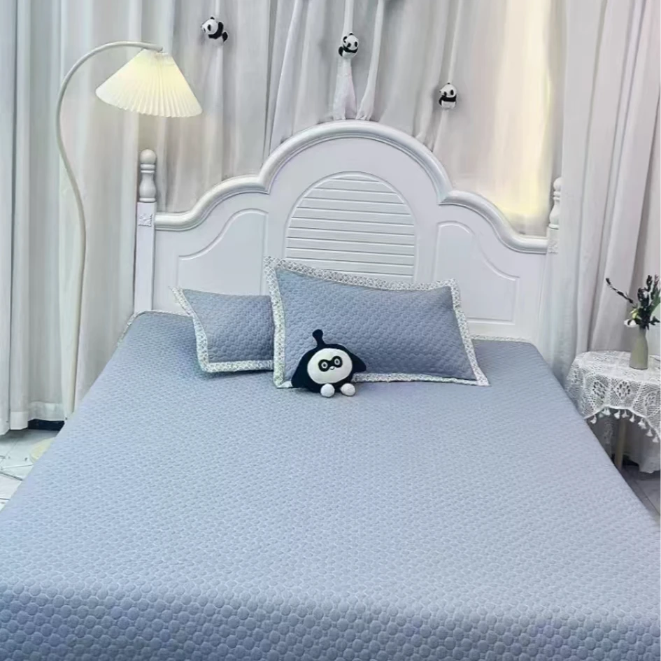 床盖灰色素色点点--200*230加厚水洗棉床盖