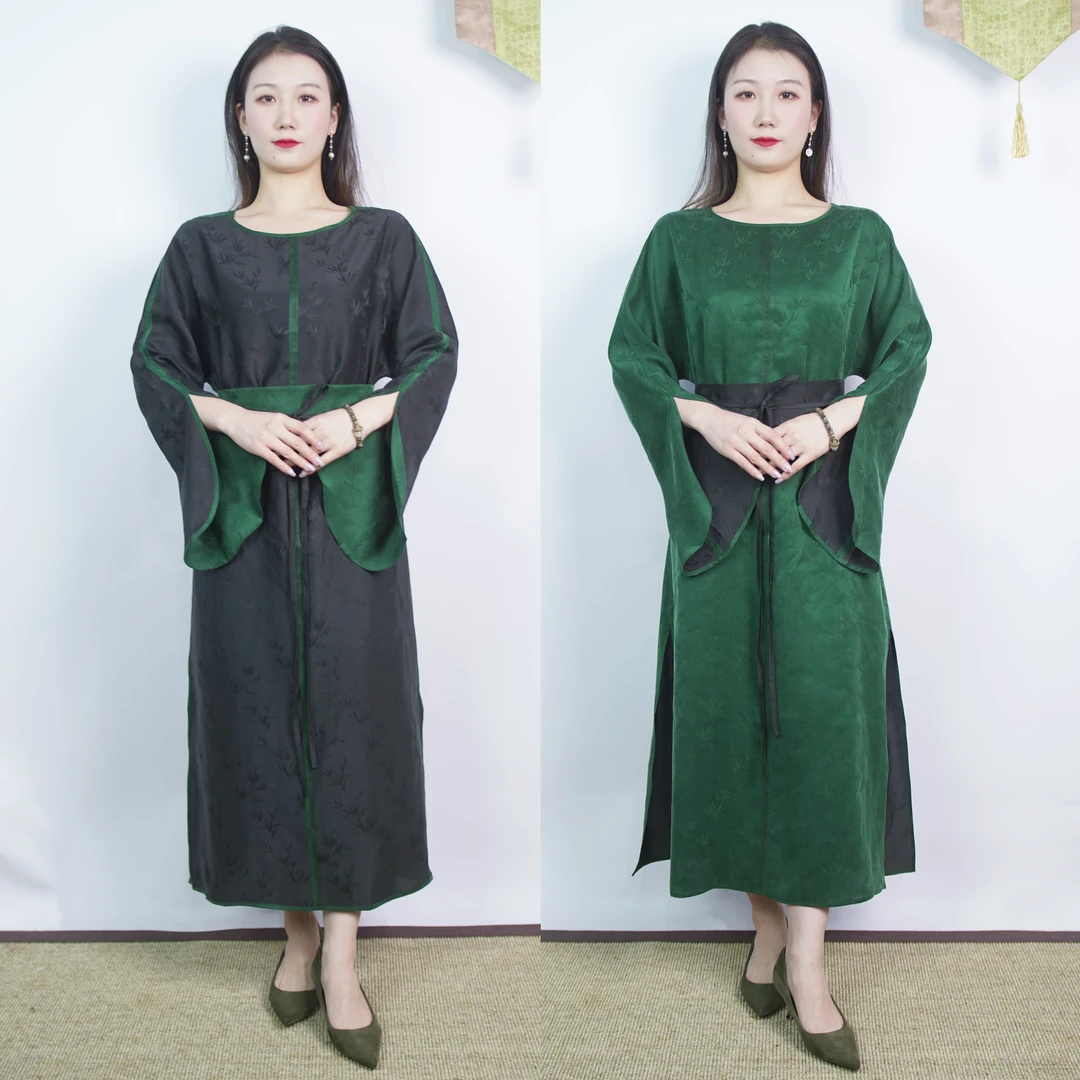 【万象有衣】梅兰- 高端原创设计师款香云纱连衣裙双面穿-绿5178