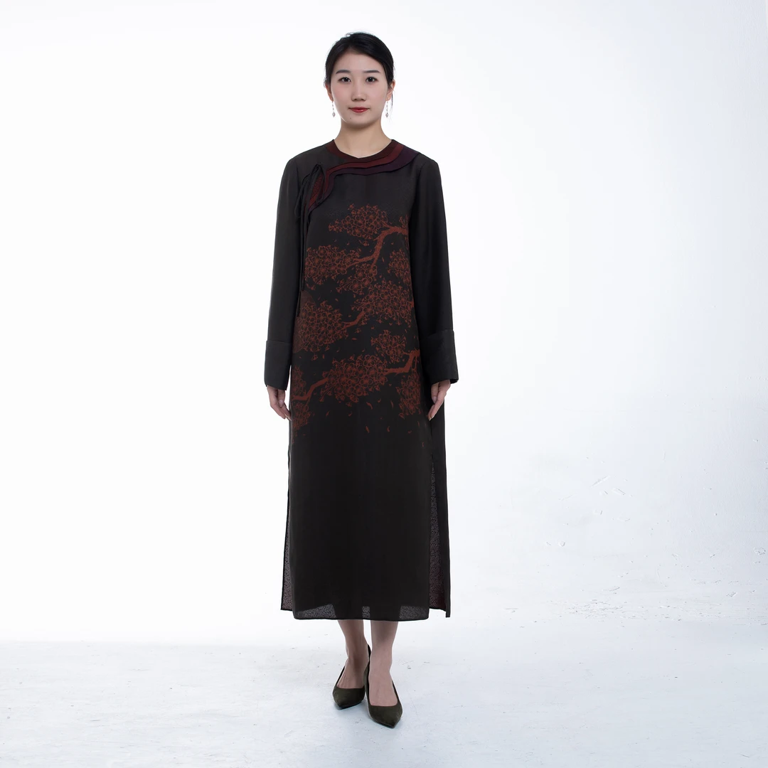 【万象有衣】设计师款香云纱连衣裙5755