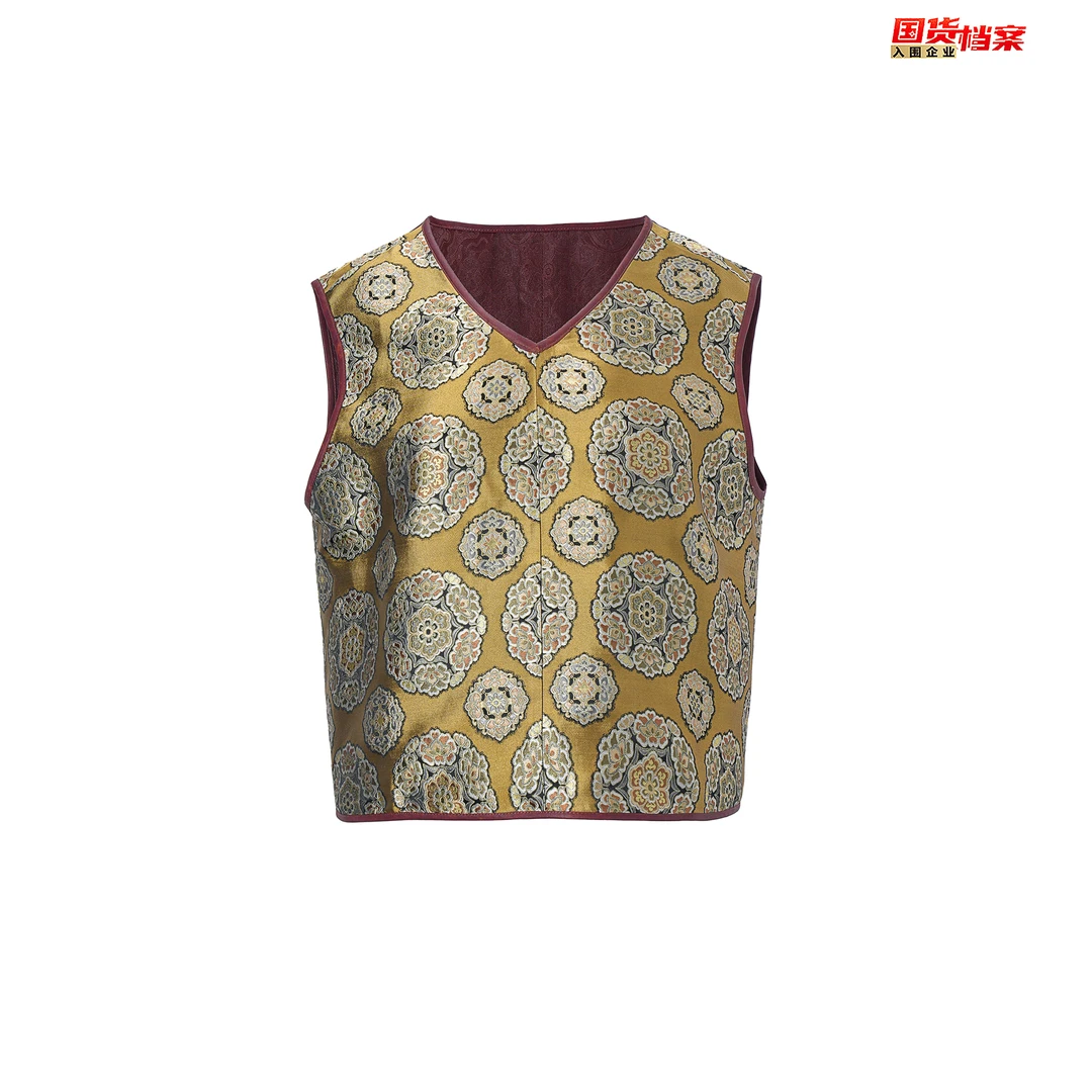 【万象有衣】宋锦-五星出东方-原创设计师款手工香云纱-背心-6957