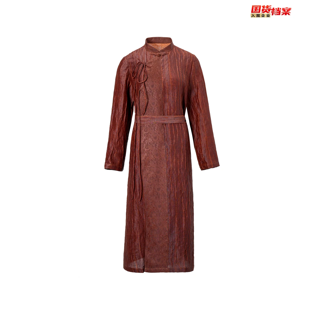 【万象有衣】山川秋树-高端原创设计师款香云纱袍子-7114