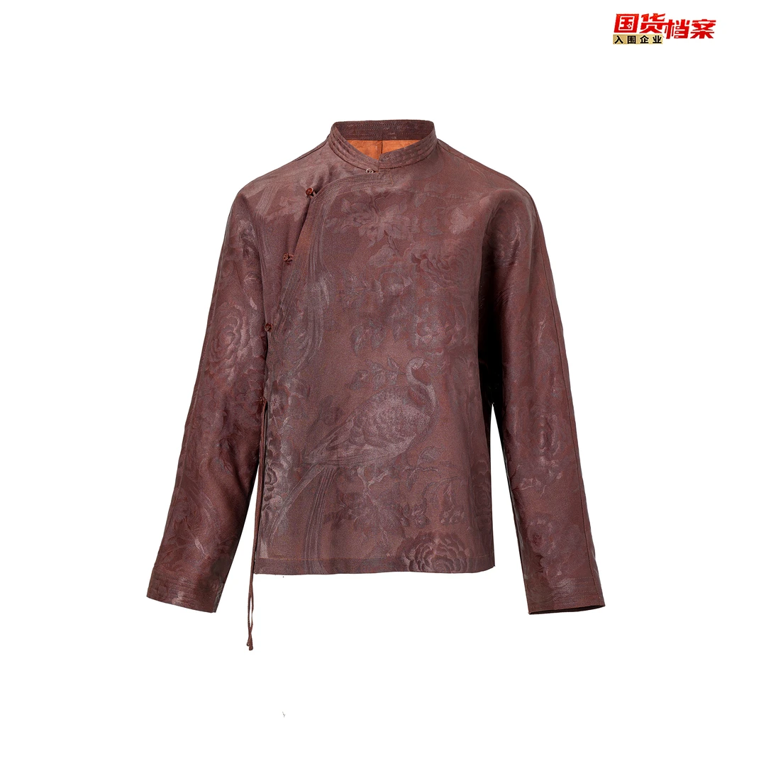 【万象有衣】大宋花鸟若情纹-原创设计师款香云纱外套上衣7131