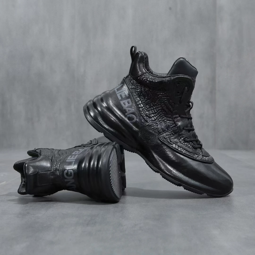 dannadiou/丹纳帝欧新款高帮爆款正品2023高档名牌真皮男鞋鞋子男