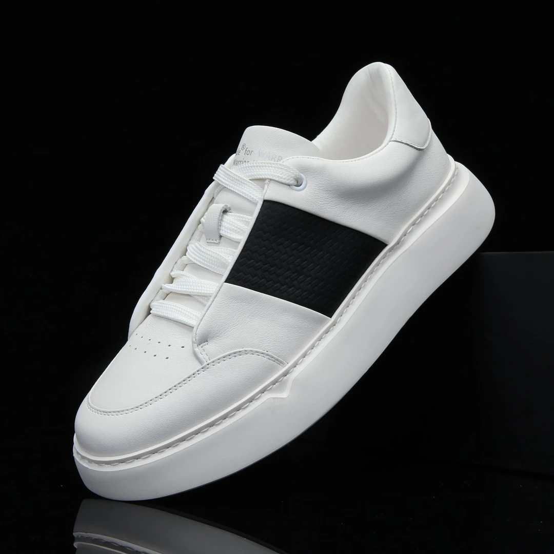 新款头层牛皮潮流百搭欧洲站男秋季软底版鞋子运动休闲低帮男鞋