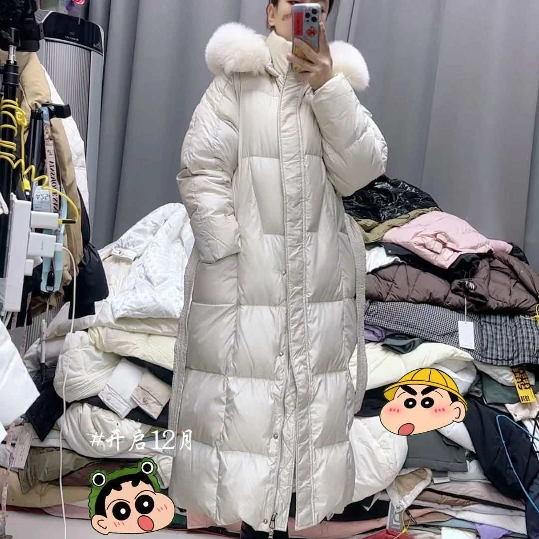 【小媛家女装】2024冬季新款长款连帽收腰显瘦款