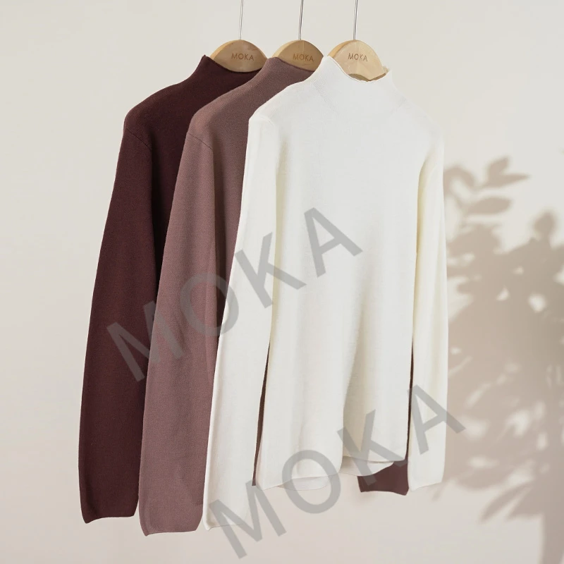 双股16针80支超细美丽诺水溶羊毛无缝一体中领毛衣（241814）2011