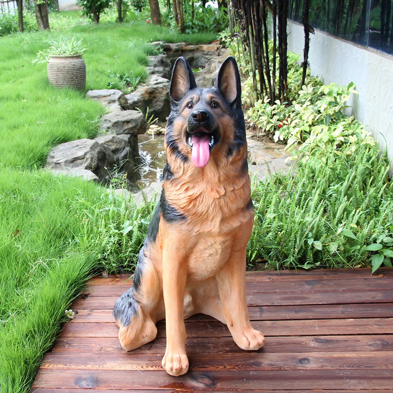 户外仿真动物大狼狗德牧模型装饰款式适用庭院公园景区宠物狗雕塑