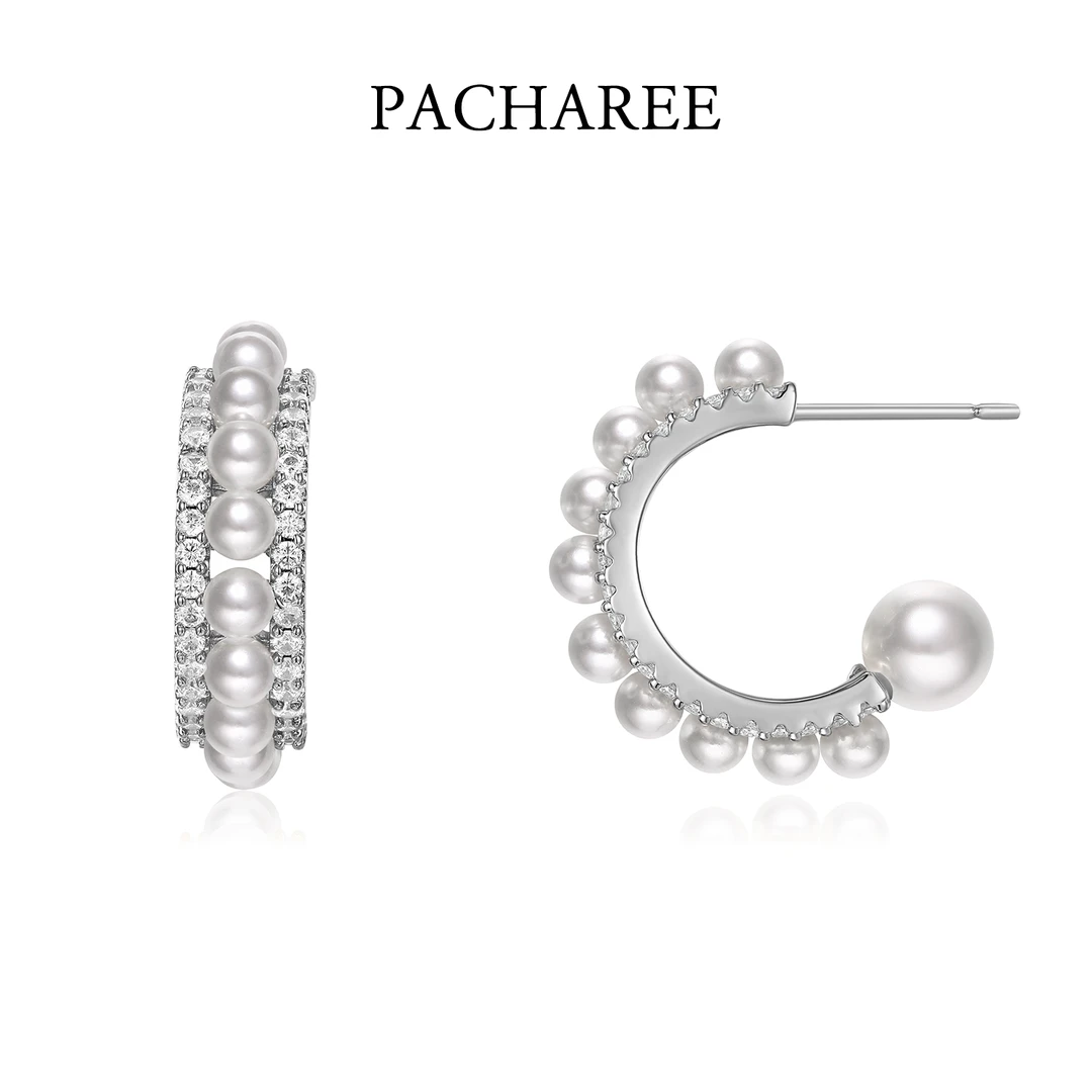 合金合成锆石耳饰 璀璨系列双圈500072