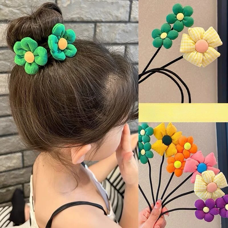 儿童花朵盘发高档神器发饰时尚丸子头绑发器网红丸子头盘头饰发饰