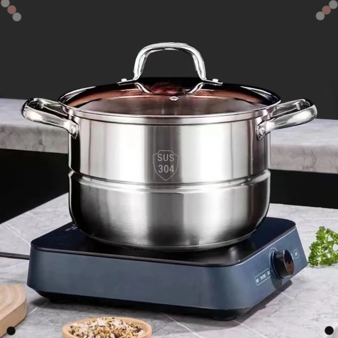 DEFEIKE/德菲克双层加厚不锈钢蒸锅26CM多功能家用蒸煮多用锅