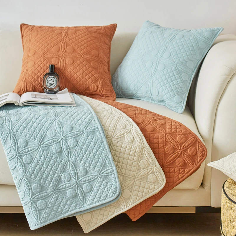 居家好物全棉沙发垫四季通用简约现代防滑布艺坐垫轻奢沙发套罩