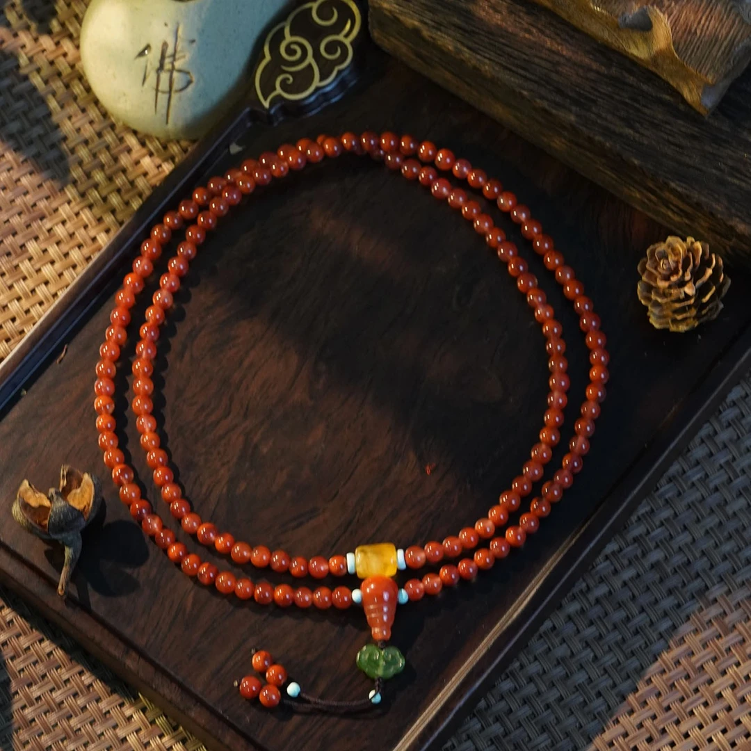 【凤鸣珠宝】南红火焰纹设计款精品百搭时尚热销爆款女士项链 X-28