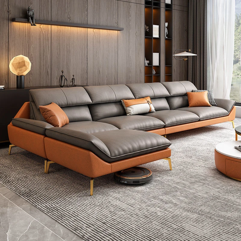 北欧简约免洗科技布客厅转角沙发天然乳胶填充可拆洗