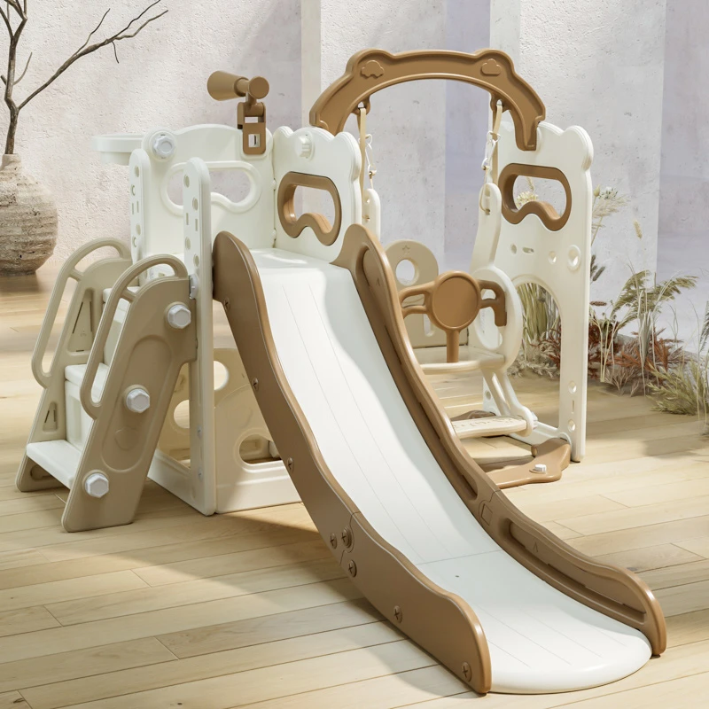 儿童家用大号滑滑梯加厚家用1-10岁稳固滑梯秋千组合三合一玩具