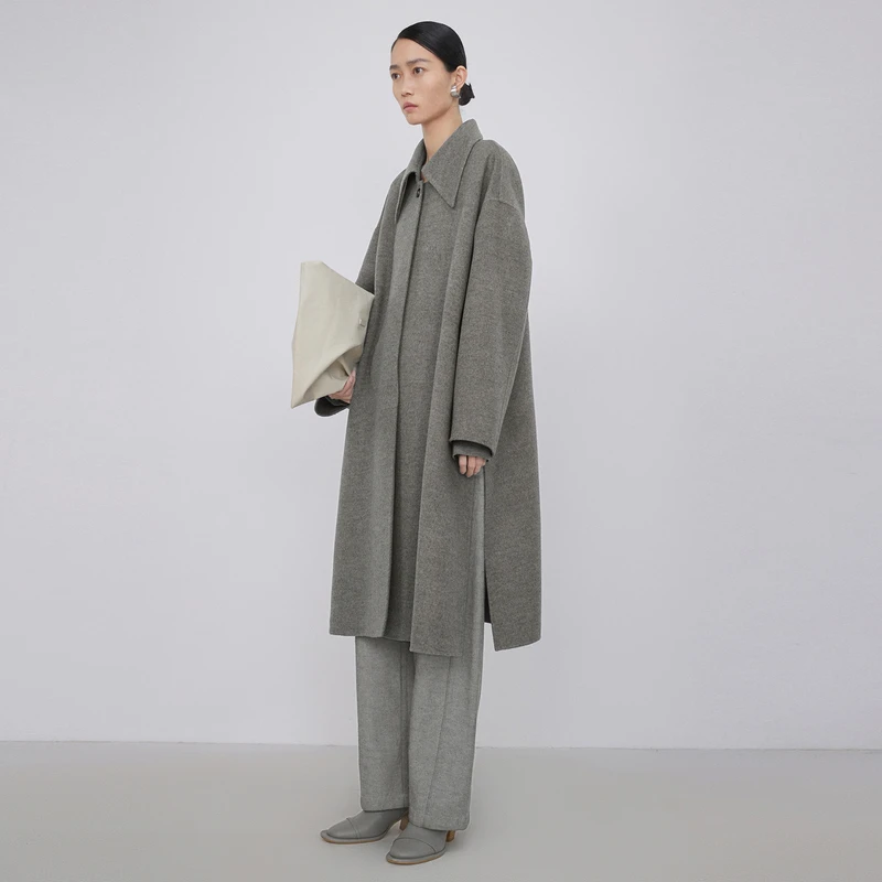 LESS秋冬绵羊毛大衣宽松毛呢外套含山羊绒2N9813190