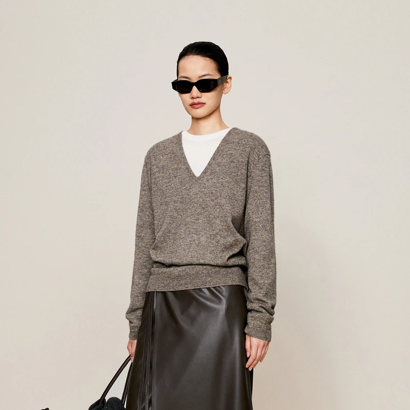 【0压系列】LESSV领套头针织衫女秋冬简约气质毛衣女2O0310560