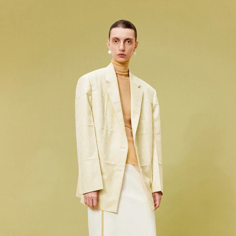 【精工系列】LESS春季通勤百搭绵羊毛提花艺术感西装女2O1712970