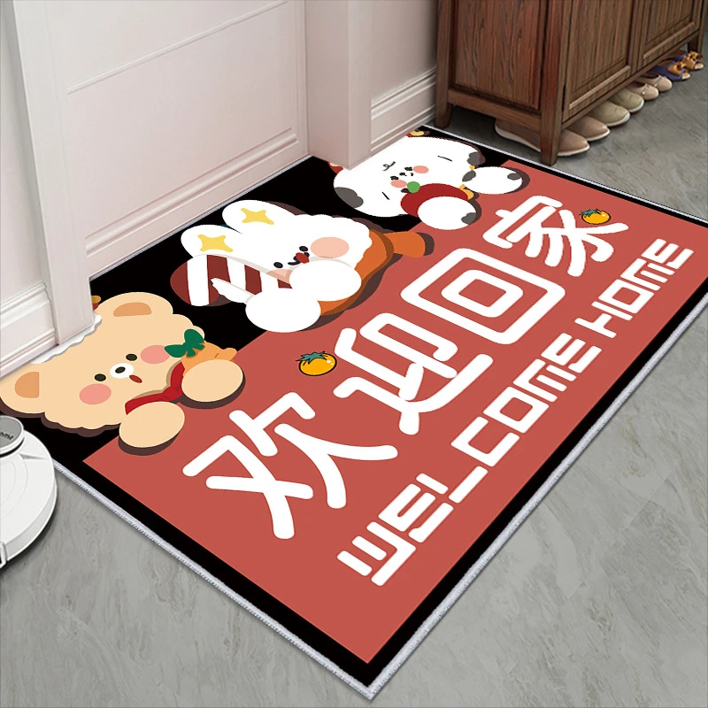 浴室门口吸水垫卡通地垫卫生间防滑垫卡通方形地毯水晶绒地毯地垫