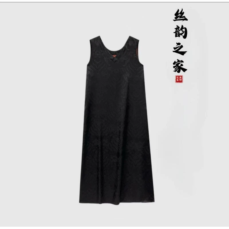 【岁月】夏季百搭宽肩遮肉显瘦无袖连衣裙