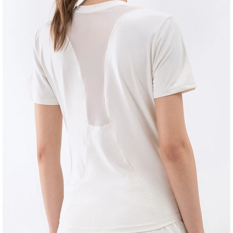 修身瑜伽服训练健身短袖女士显瘦透气速干夏季服装运动上衣字母