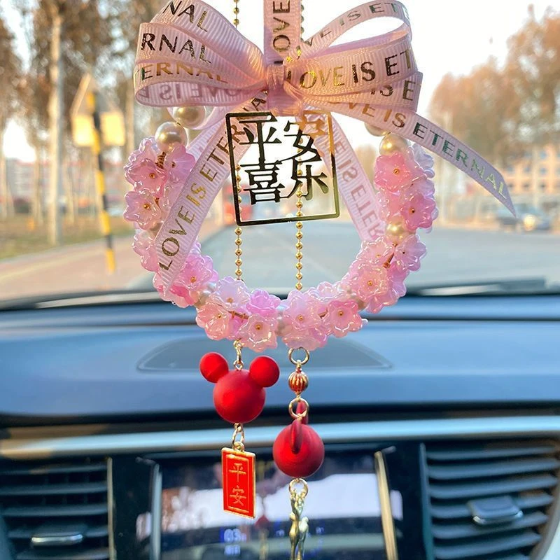 车载挂件铃兰花女生汽车水晶挂件女神装饰车内平安喜乐吊坠挂饰品