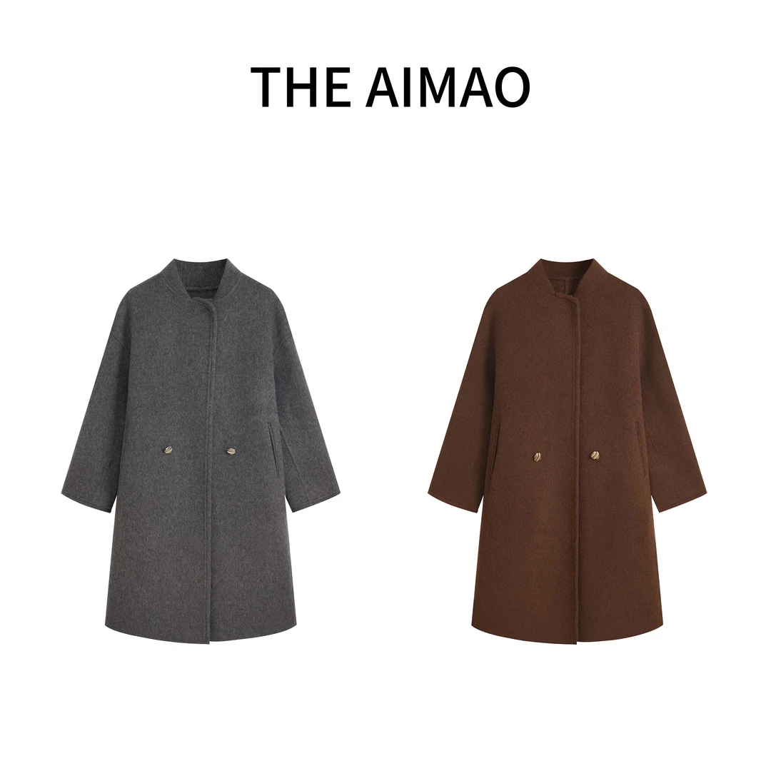 现货【THE AIMAO】“苏黎世”进口90/10骆驼绒羊毛混纺外套XYX81477