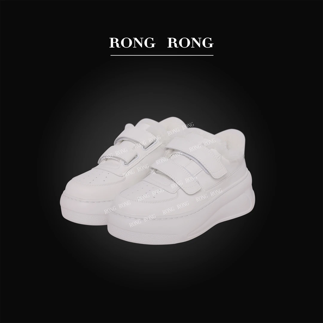 纯色牛皮全羊毛休闲板鞋 跟高6cm 24B4020