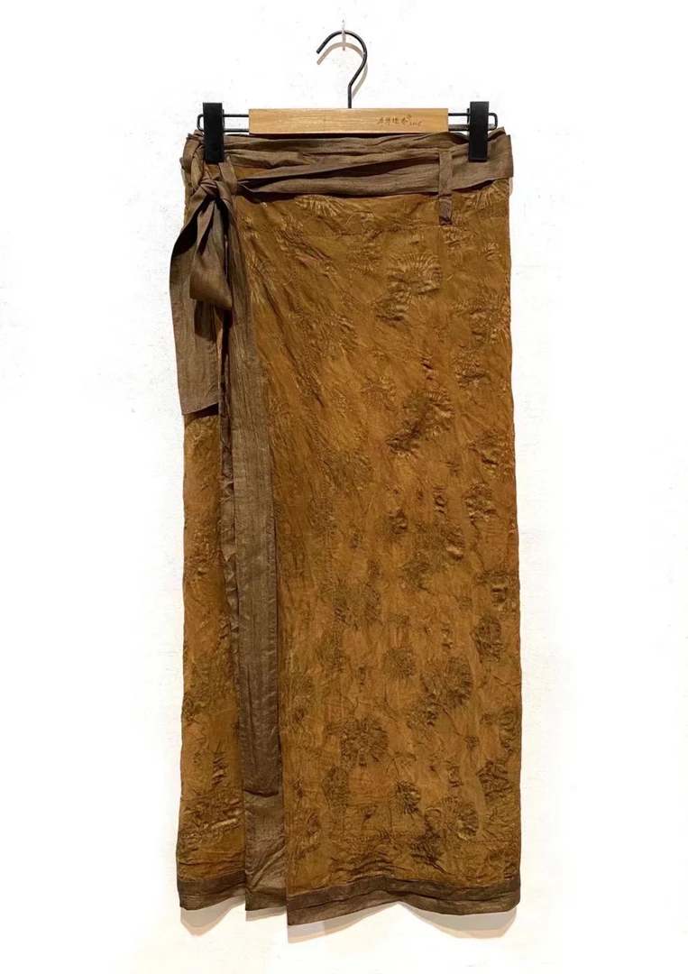 左岸迷香 原创设计 植物染提花裹裙半身裙Z23SS2008