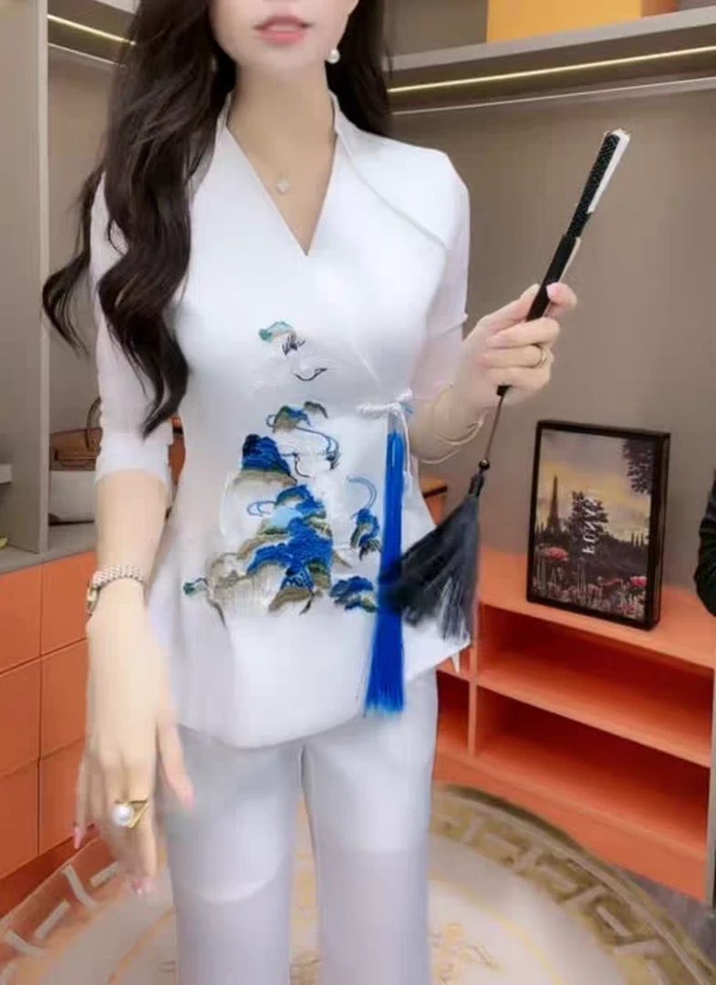 2023新款时尚气质女西装服高端百搭国风套装