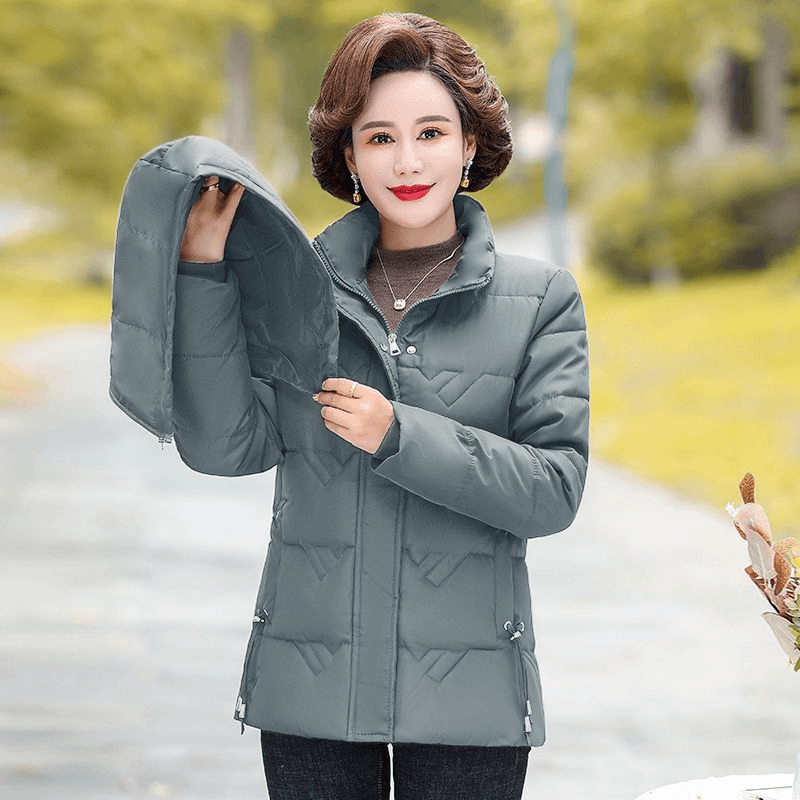 新款【可脱卸帽】冬季中老年羽绒服短款女时尚减龄加肥加大